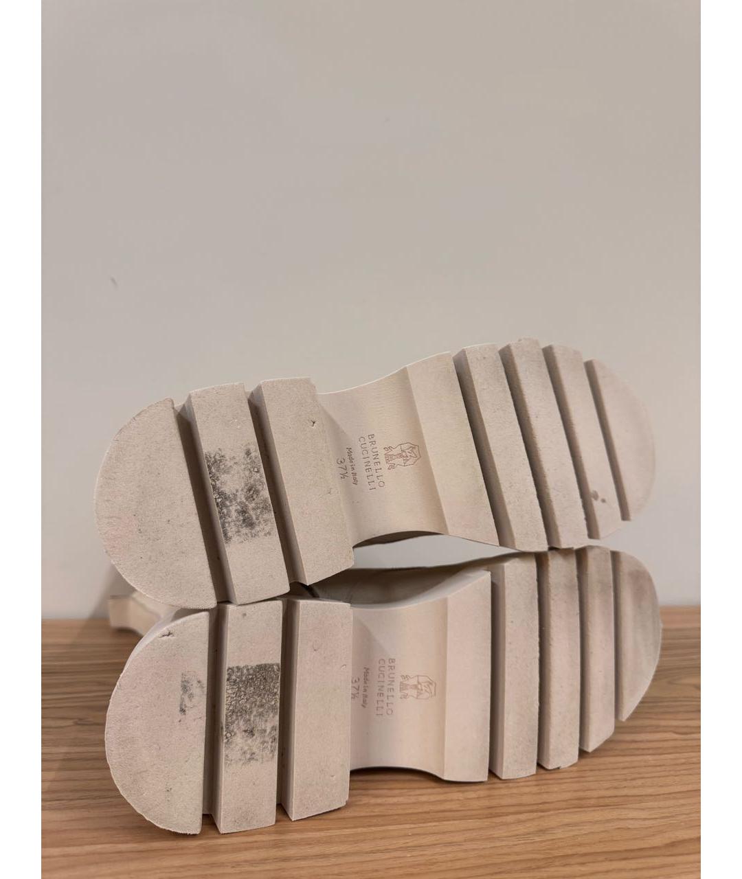 BRUNELLO CUCINELLI Бежевые замшевые ботинки, фото 6