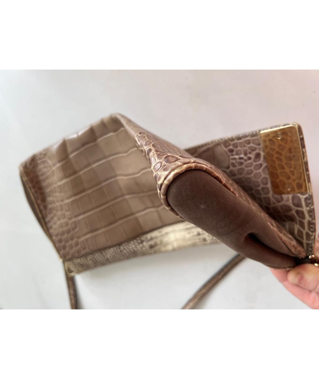 ESCADA Бежевая кожаная сумка с короткими ручками, фото 8