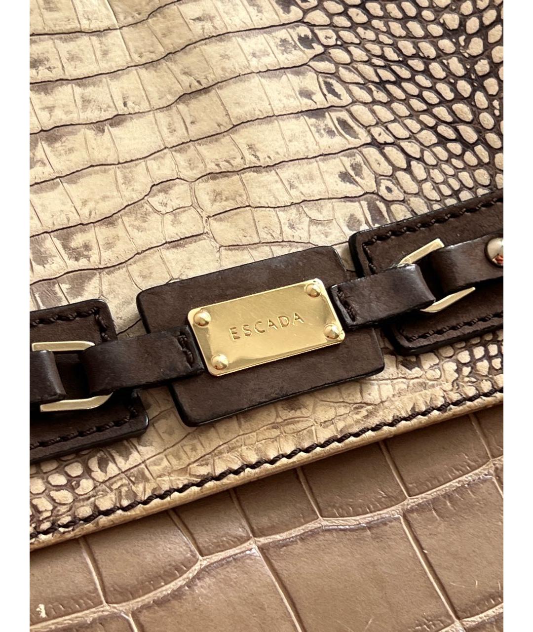 ESCADA Бежевая кожаная сумка с короткими ручками, фото 2