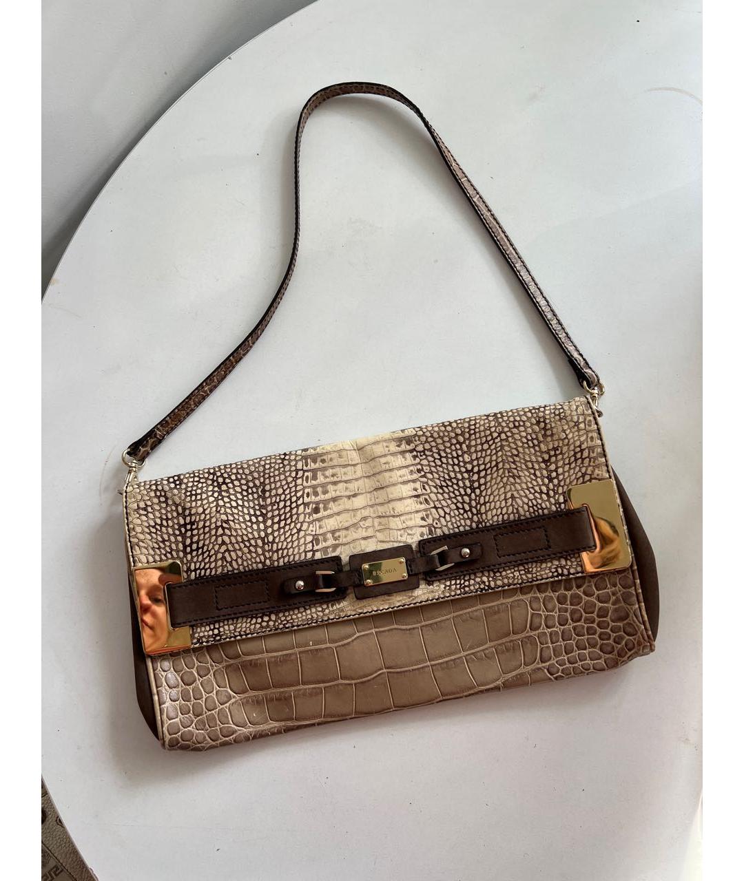 ESCADA Бежевая кожаная сумка с короткими ручками, фото 9