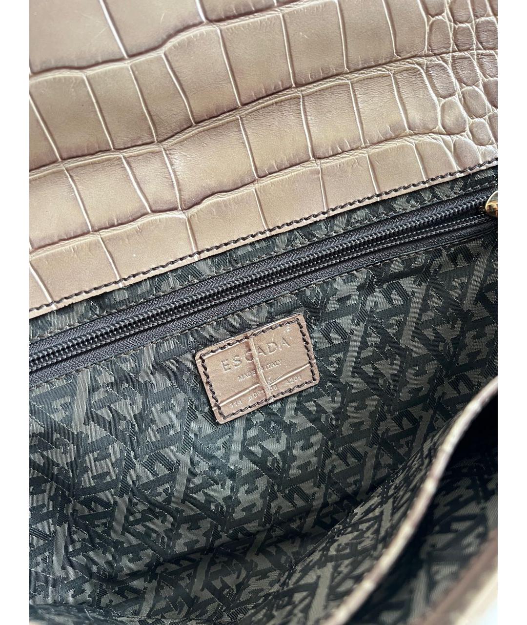 ESCADA Бежевая кожаная сумка с короткими ручками, фото 7