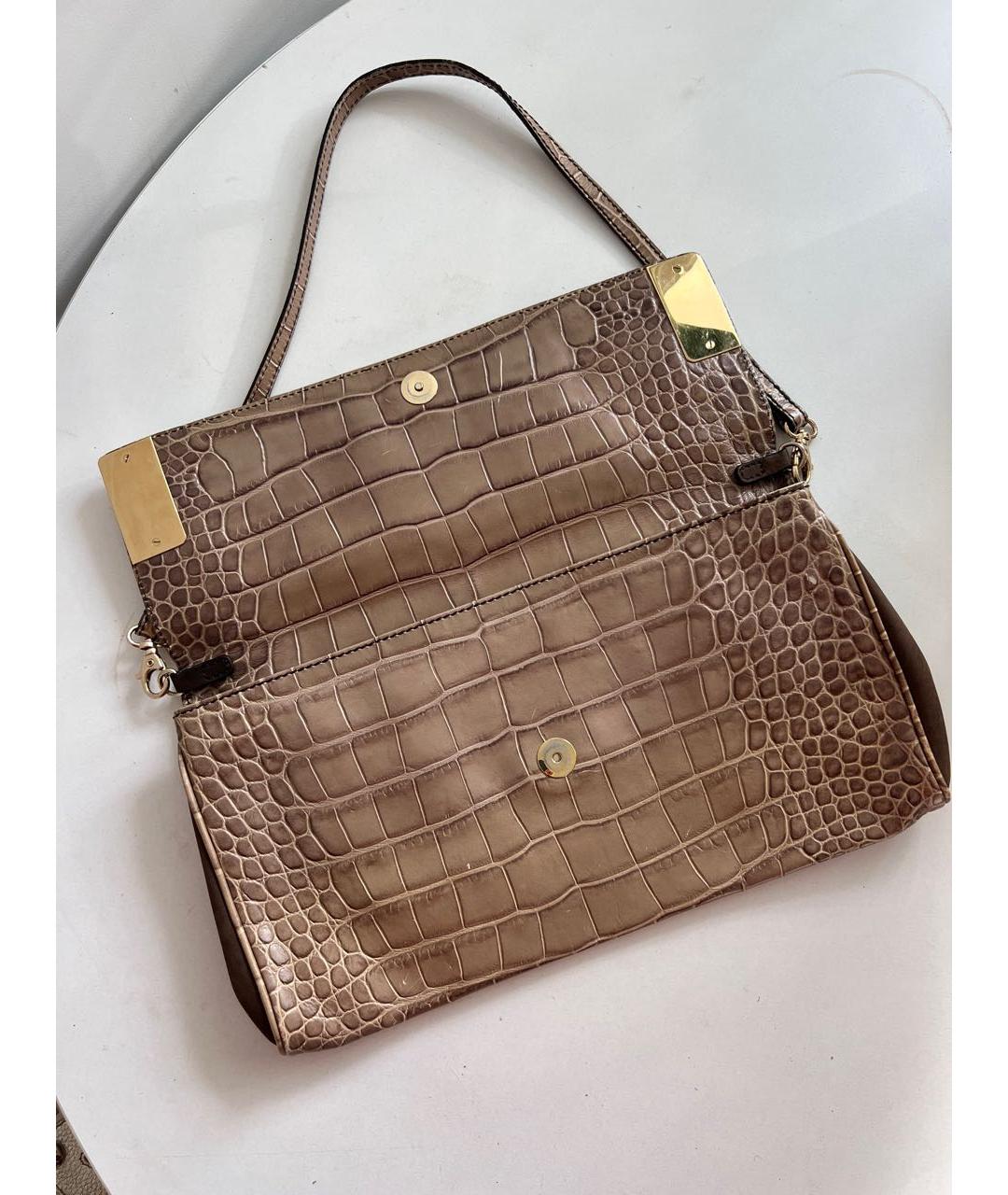 ESCADA Бежевая кожаная сумка с короткими ручками, фото 3