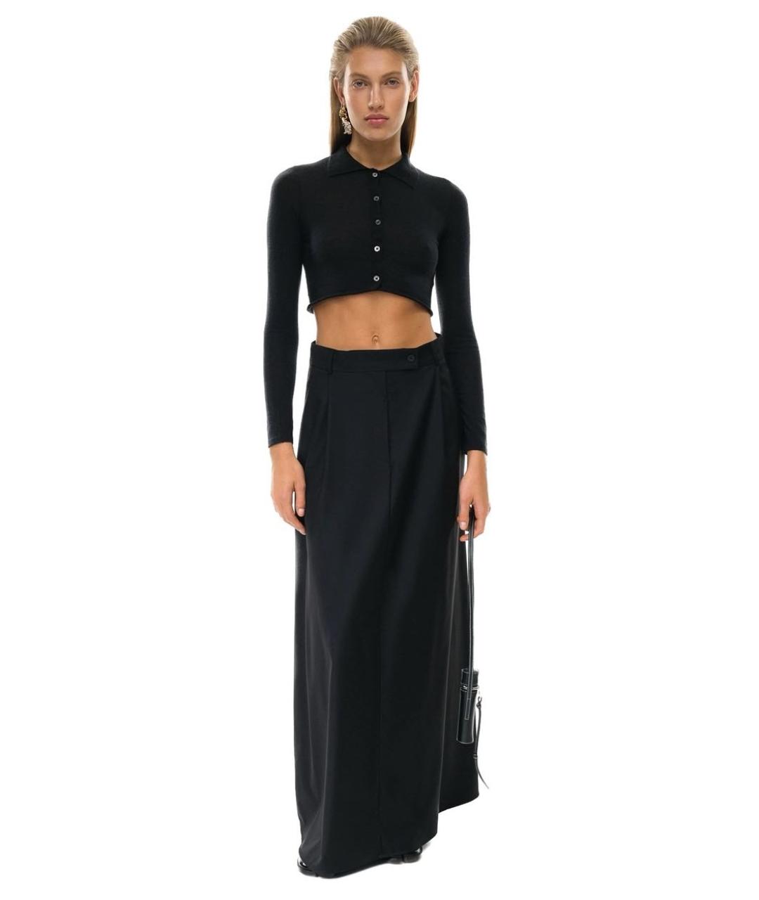 PERVERT Черная шерстяная юбка макси, фото 2