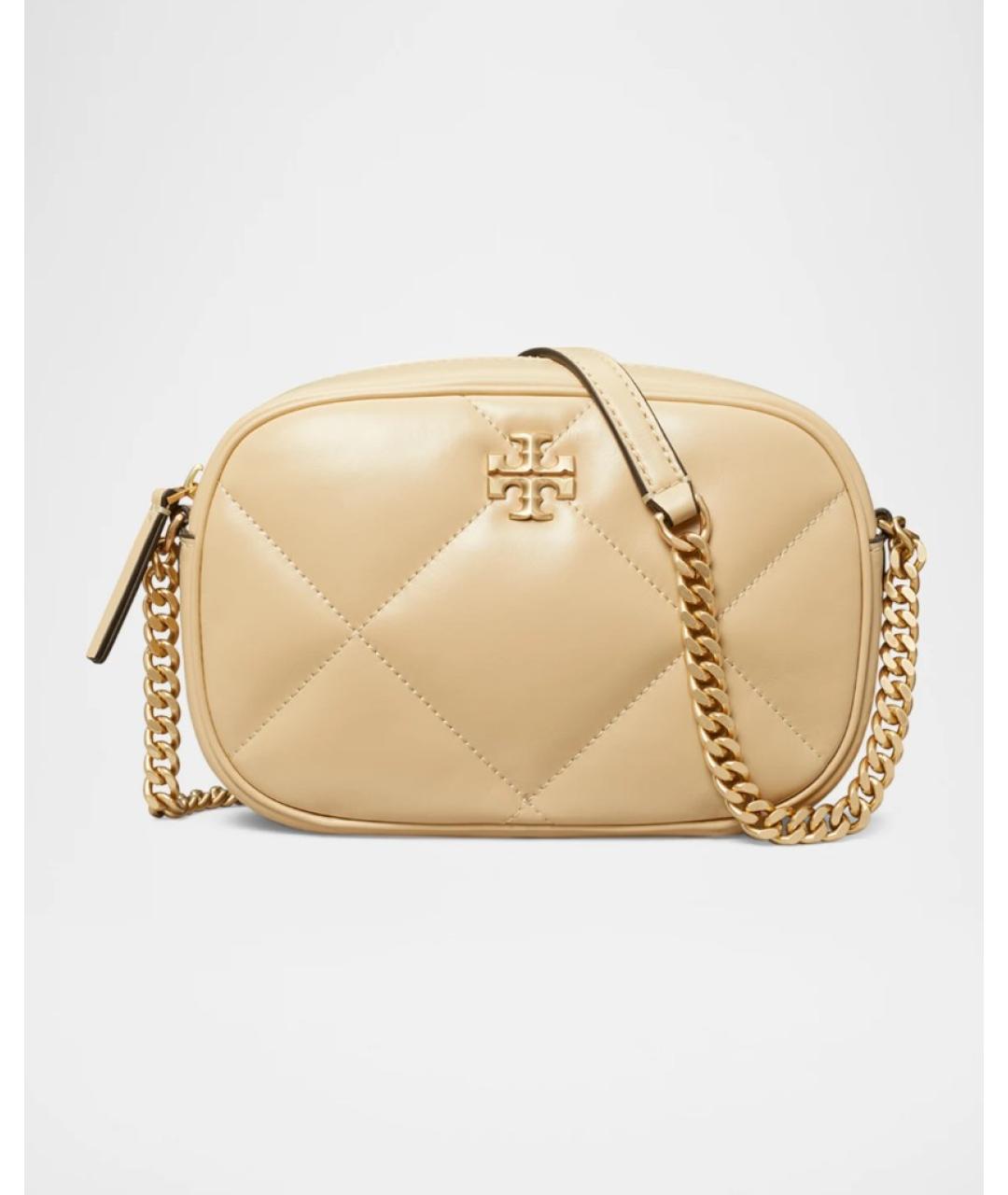 TORY BURCH Бежевая кожаная сумка через плечо, фото 6