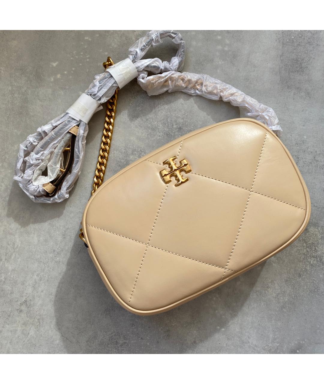 TORY BURCH Бежевая кожаная сумка через плечо, фото 2