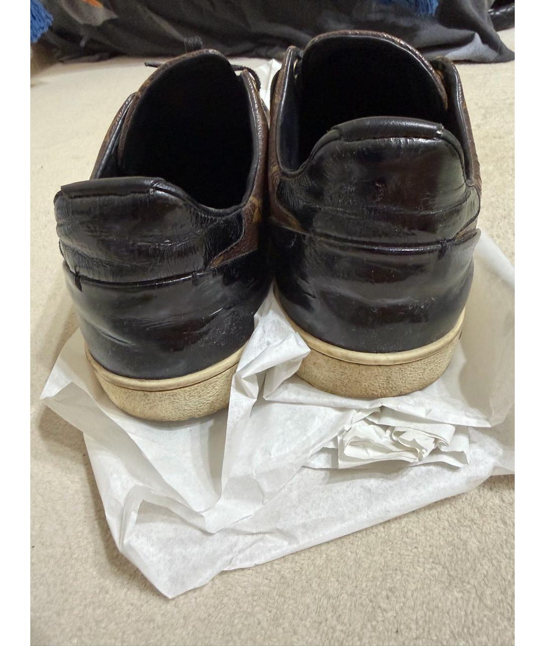 LOUIS VUITTON Коричневые кожаные кеды, фото 4