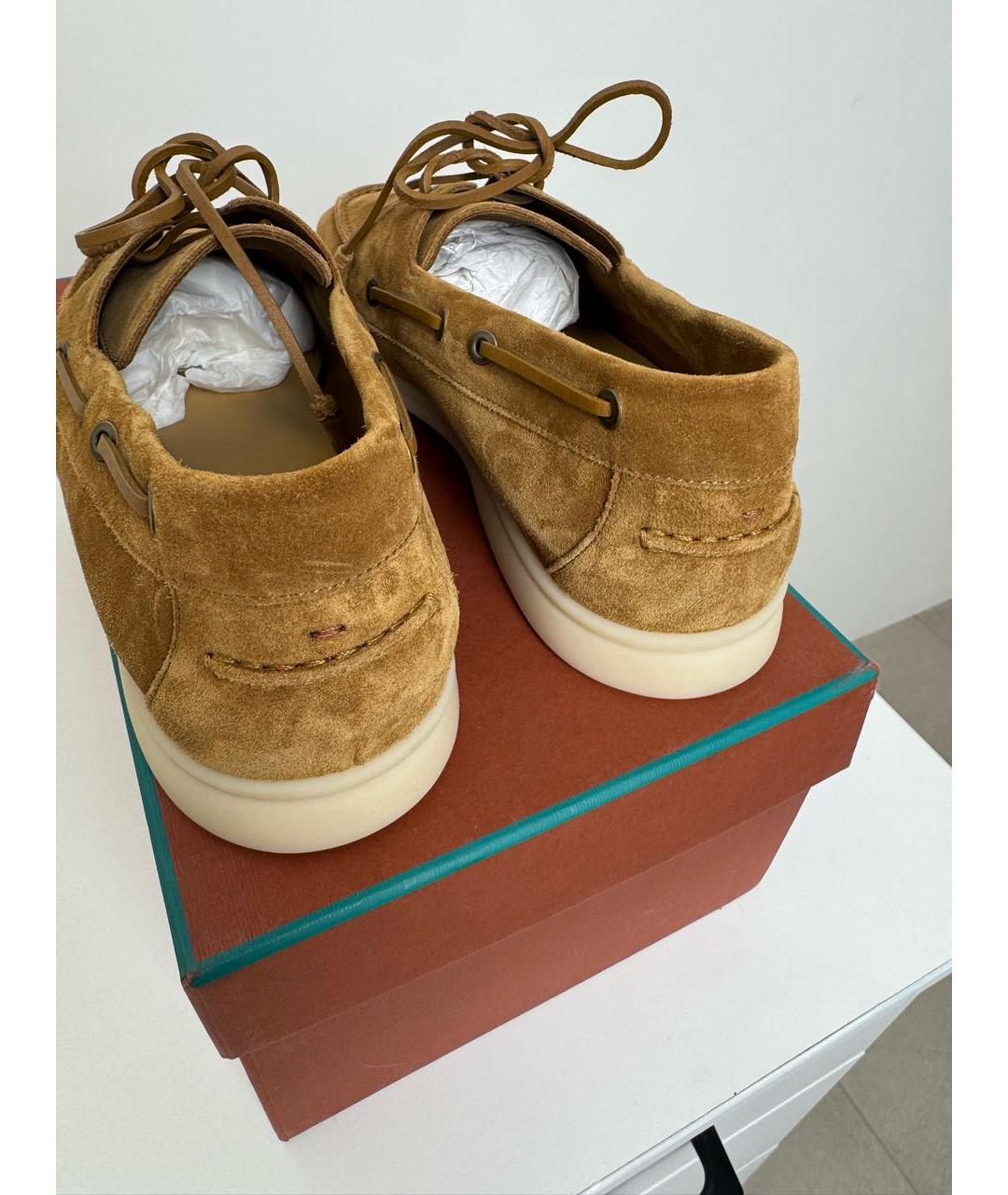 LORO PIANA Коричневые замшевые лоферы, фото 3