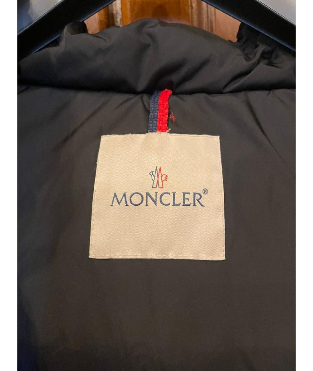 MONCLER Черный полиэстеровый пуховик, фото 3