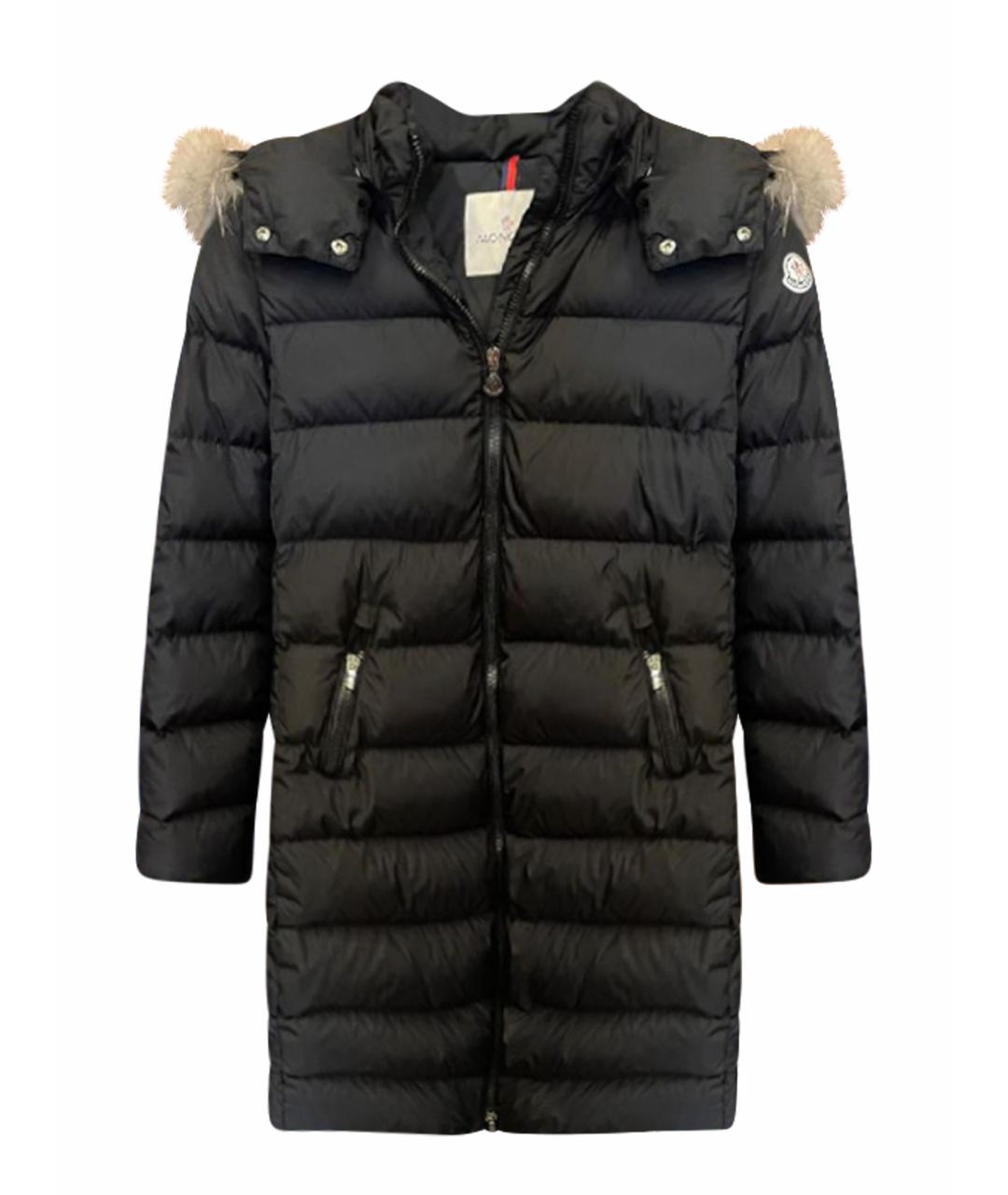 MONCLER Черный полиэстеровый пуховик, фото 1