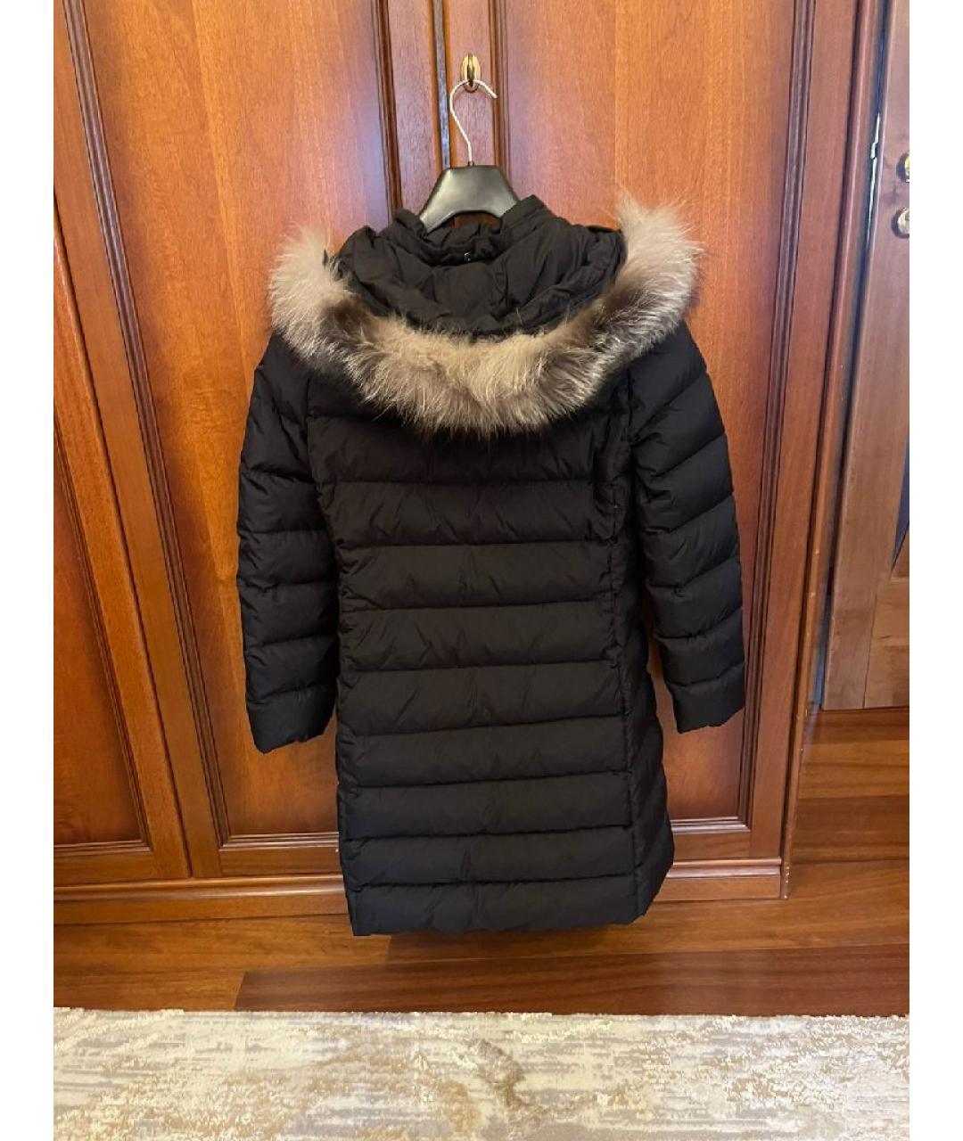 MONCLER Черный полиэстеровый пуховик, фото 2