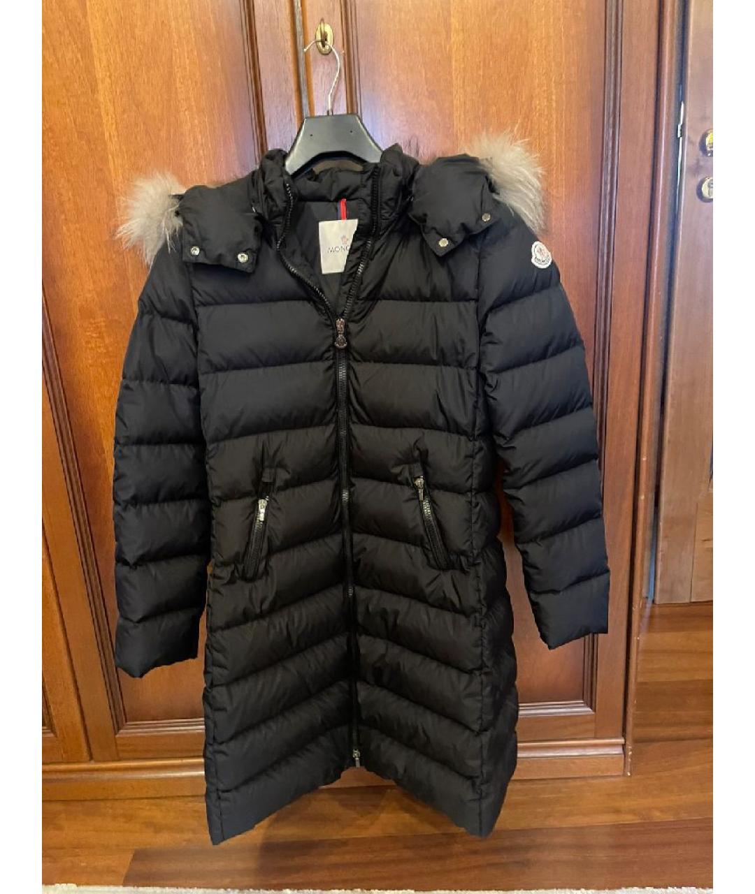 MONCLER Черный полиэстеровый пуховик, фото 7