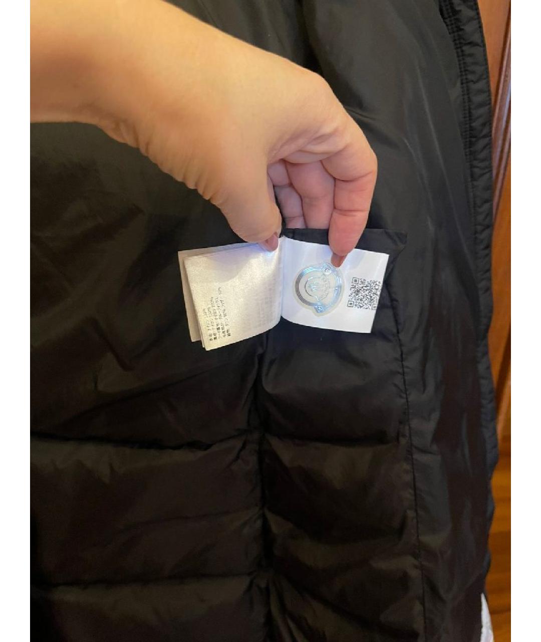 MONCLER Черный полиэстеровый пуховик, фото 5