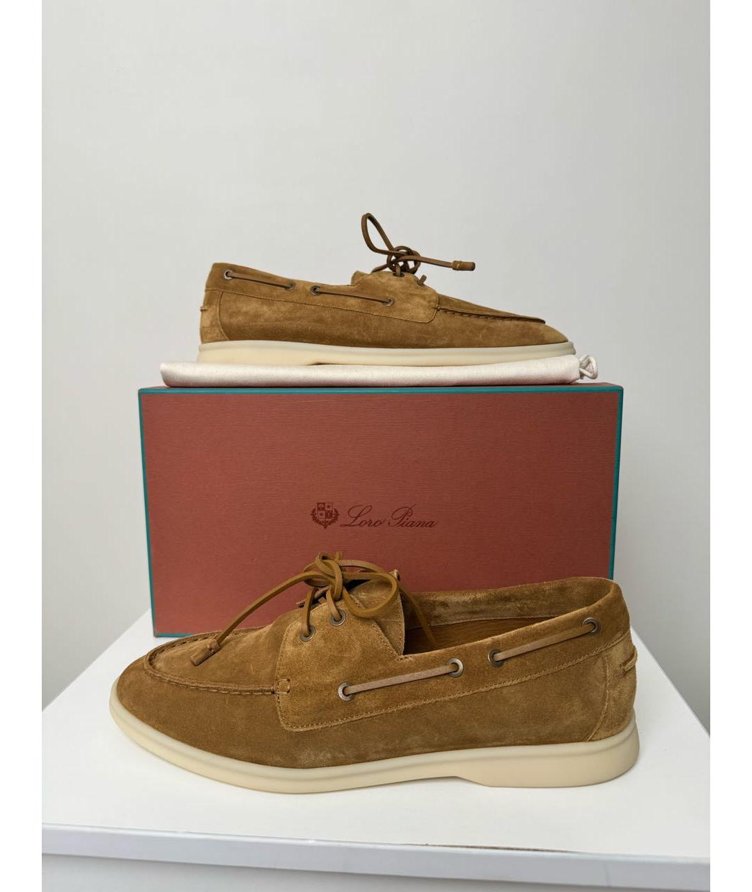 LORO PIANA Коричневые замшевые лоферы, фото 2