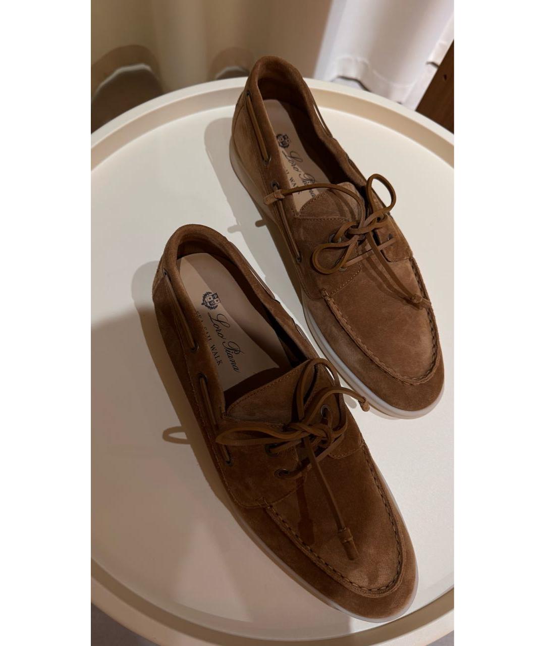 LORO PIANA Коричневые замшевые лоферы, фото 5