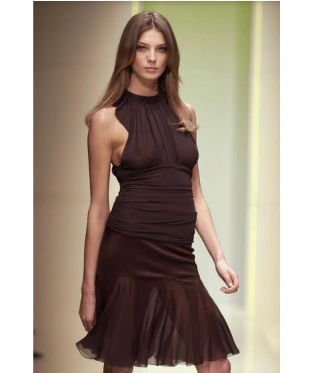 VERSACE Черная вискозная юбка миди, фото 5