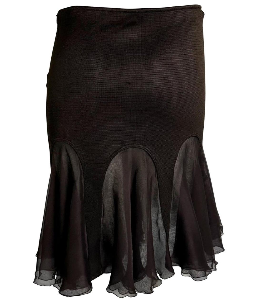 VERSACE Черная вискозная юбка миди, фото 6