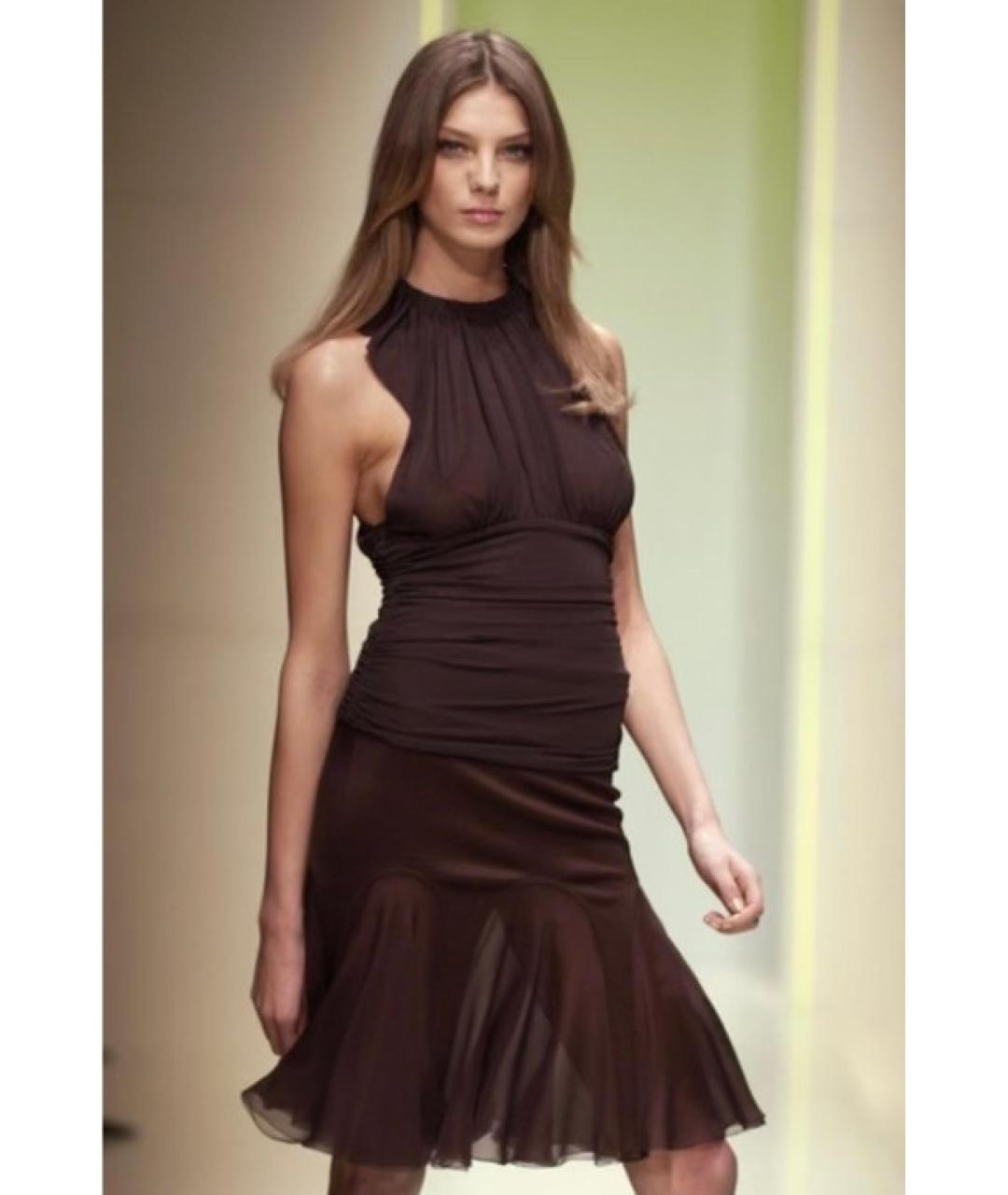 VERSACE Черная вискозная юбка миди, фото 5