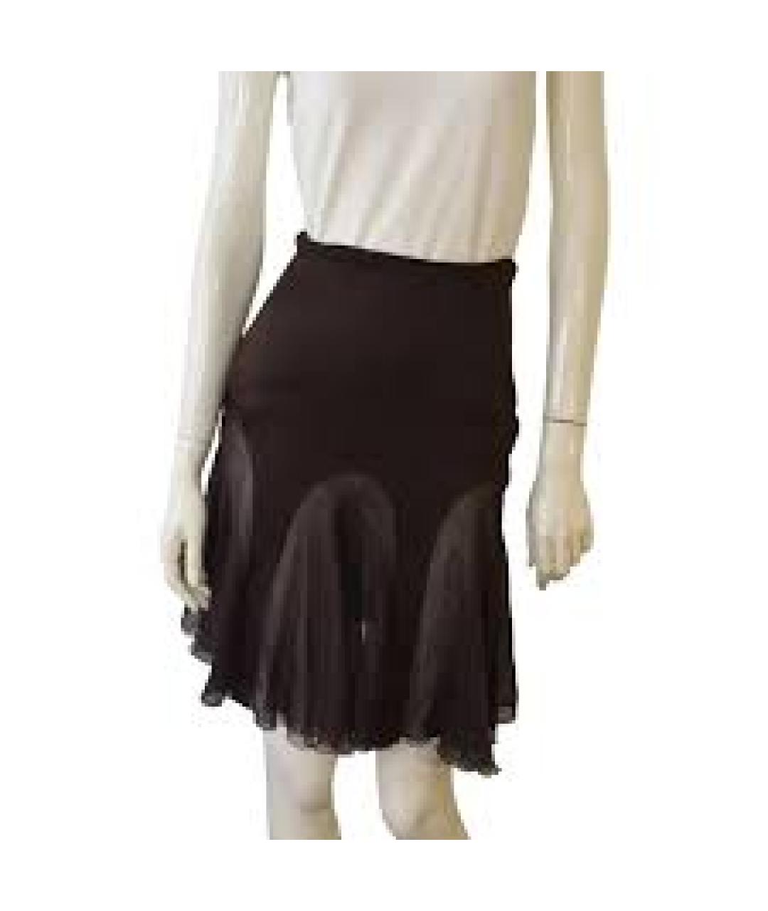 VERSACE Черная вискозная юбка миди, фото 4