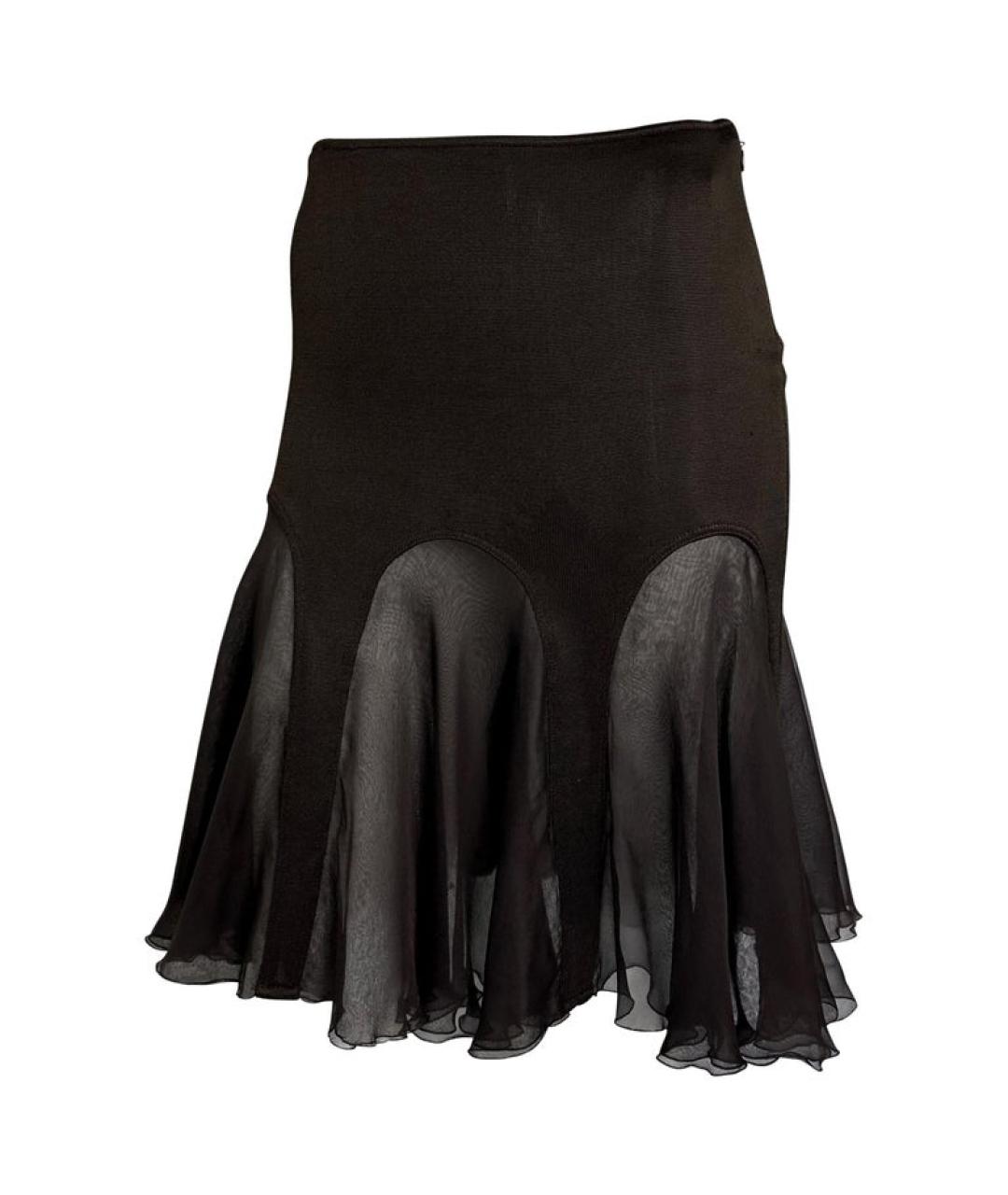 VERSACE Черная вискозная юбка миди, фото 2