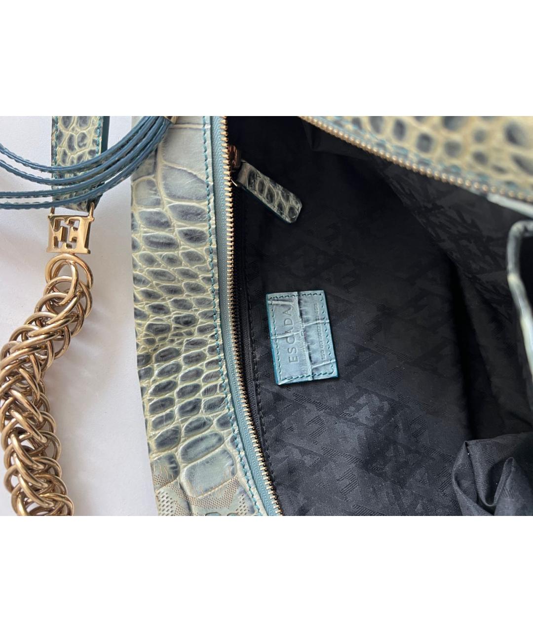 ESCADA Голубая кожаная сумка с короткими ручками, фото 6