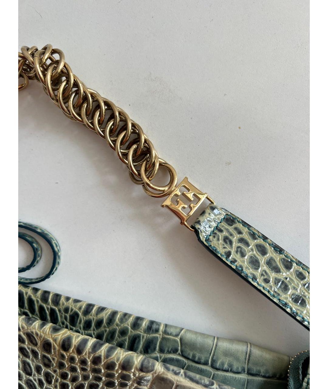 ESCADA Голубая кожаная сумка с короткими ручками, фото 2