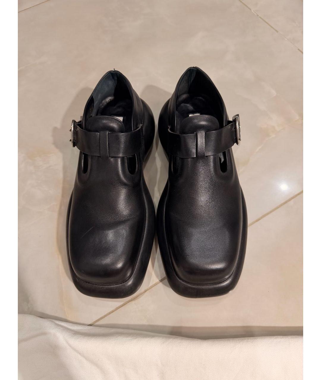 JIL SANDER Черные кожаные лоферы, фото 2
