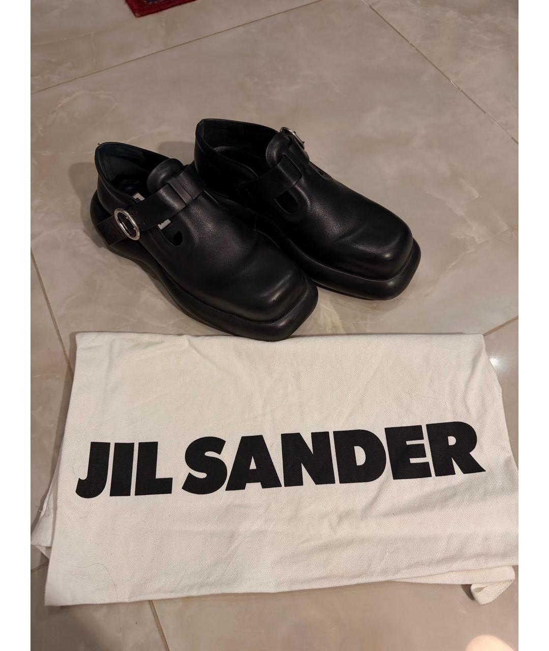 JIL SANDER Черные кожаные лоферы, фото 4