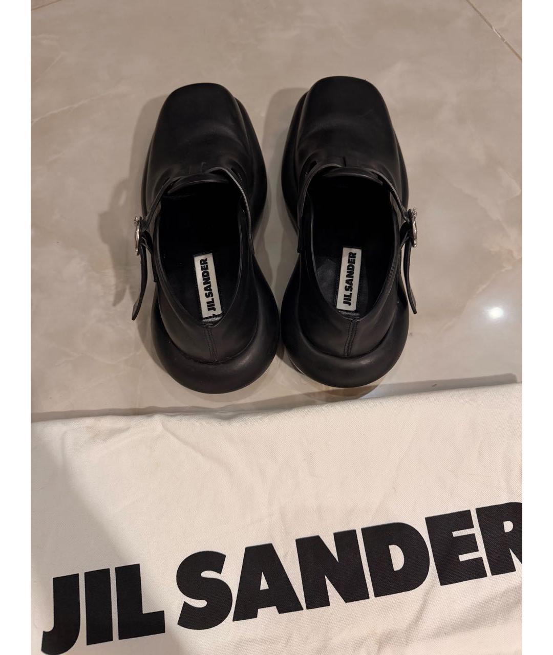 JIL SANDER Черные кожаные лоферы, фото 3
