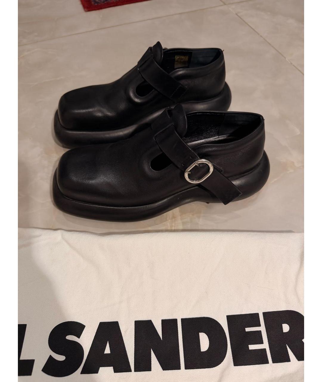 JIL SANDER Черные кожаные лоферы, фото 5