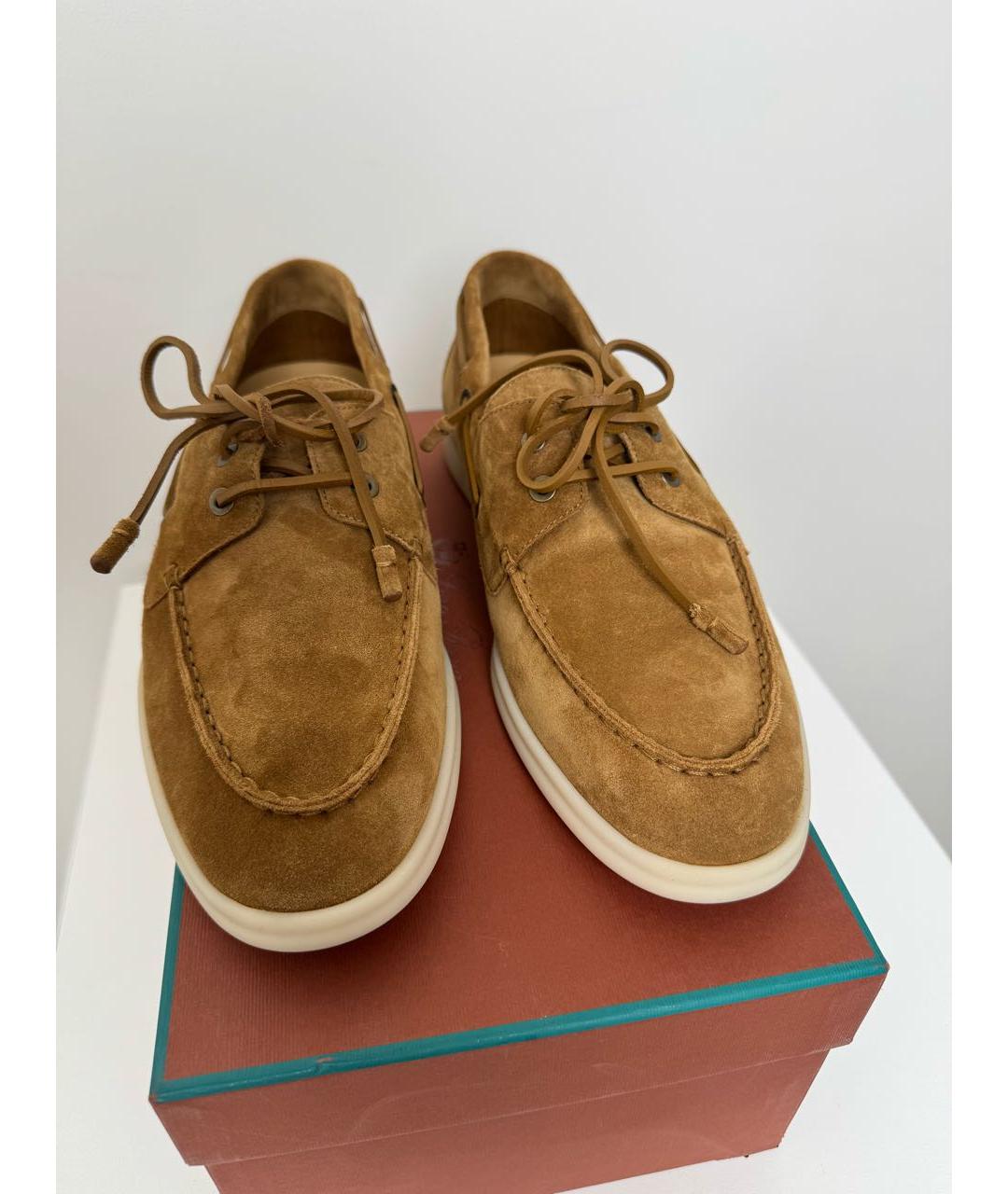 LORO PIANA Коричневые замшевые лоферы, фото 4