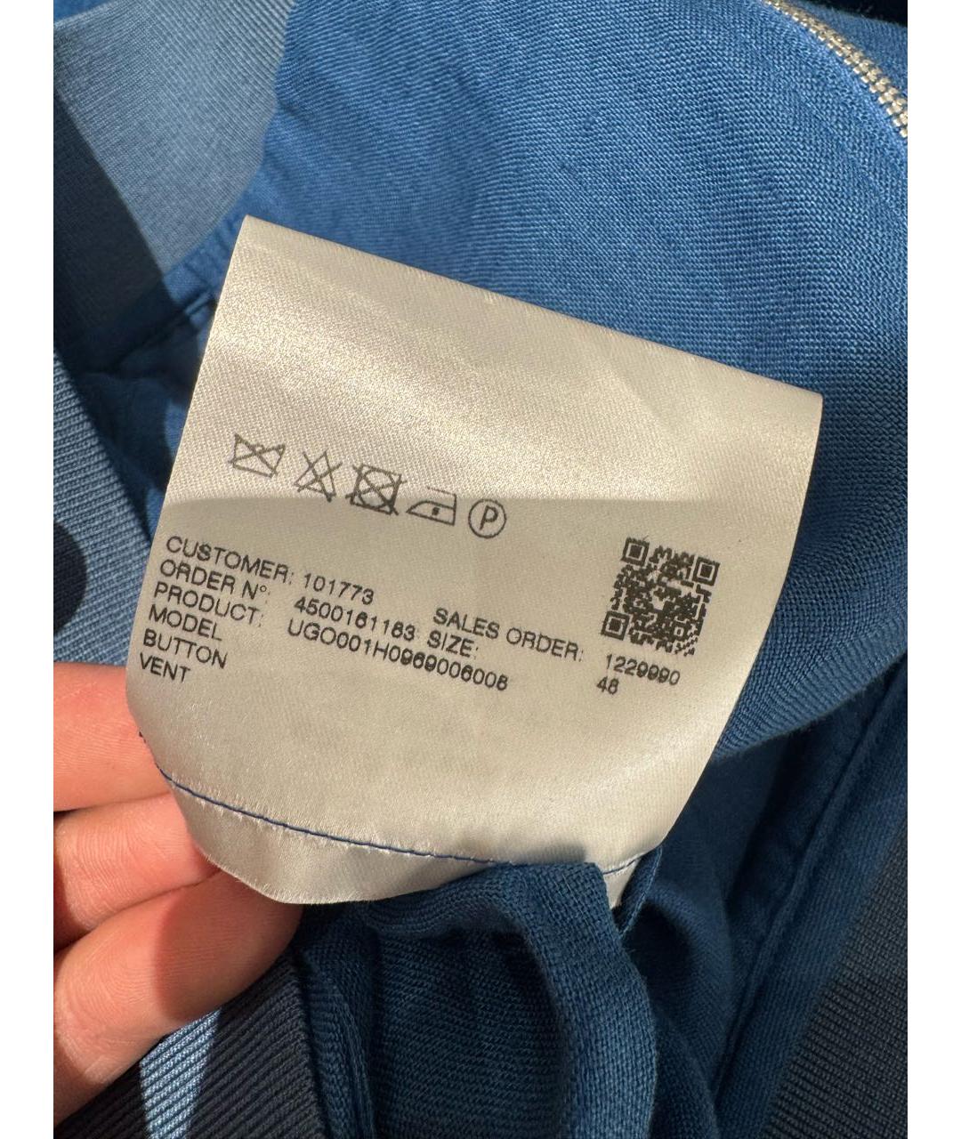 KITON Синяя льняная куртка, фото 6