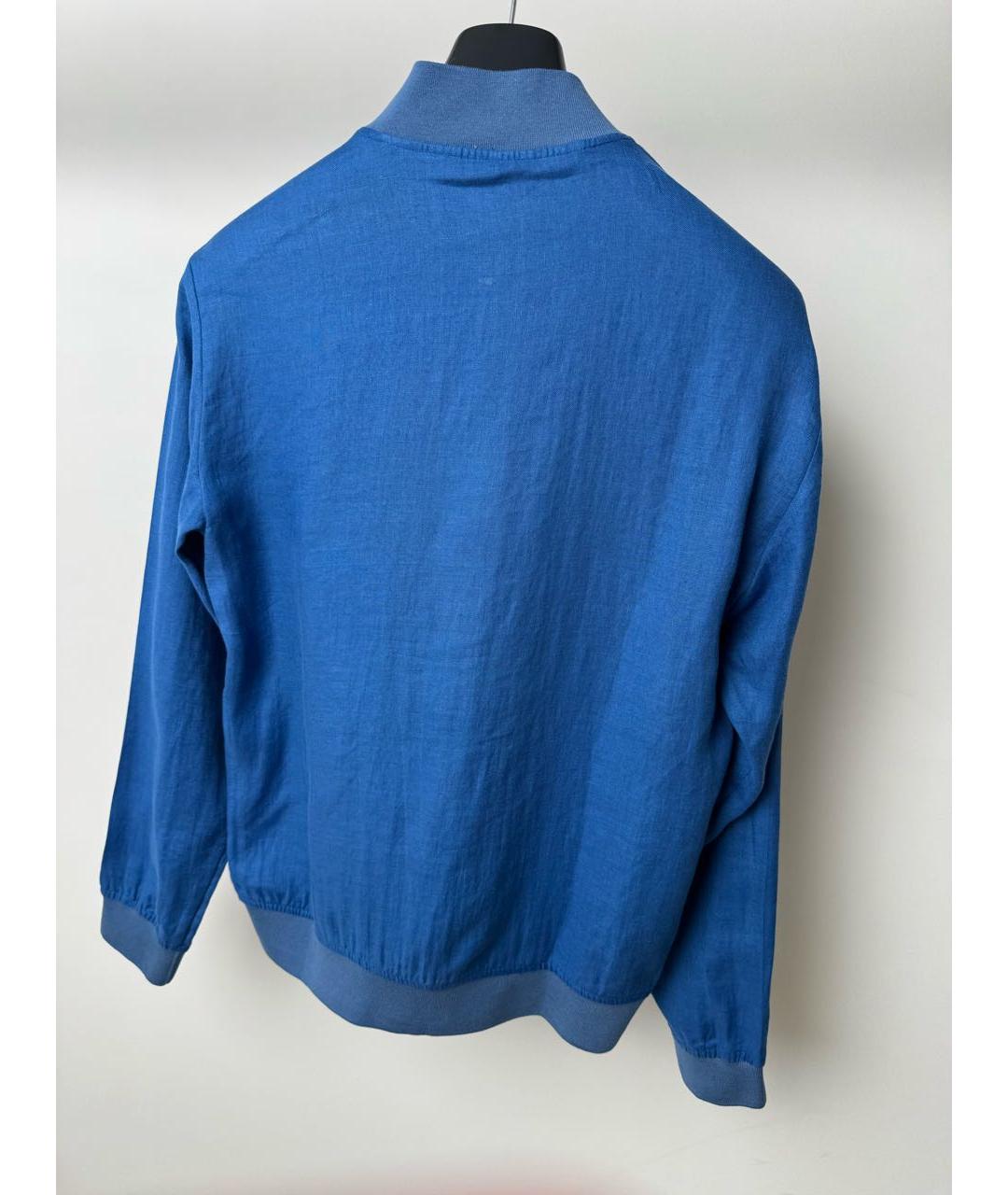 KITON Синяя льняная куртка, фото 3