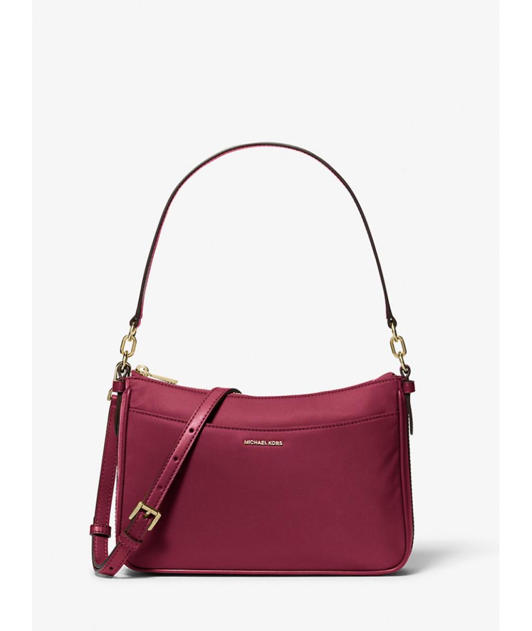 MICHAEL KORS Бордовая тканевая сумка с короткими ручками, фото 10