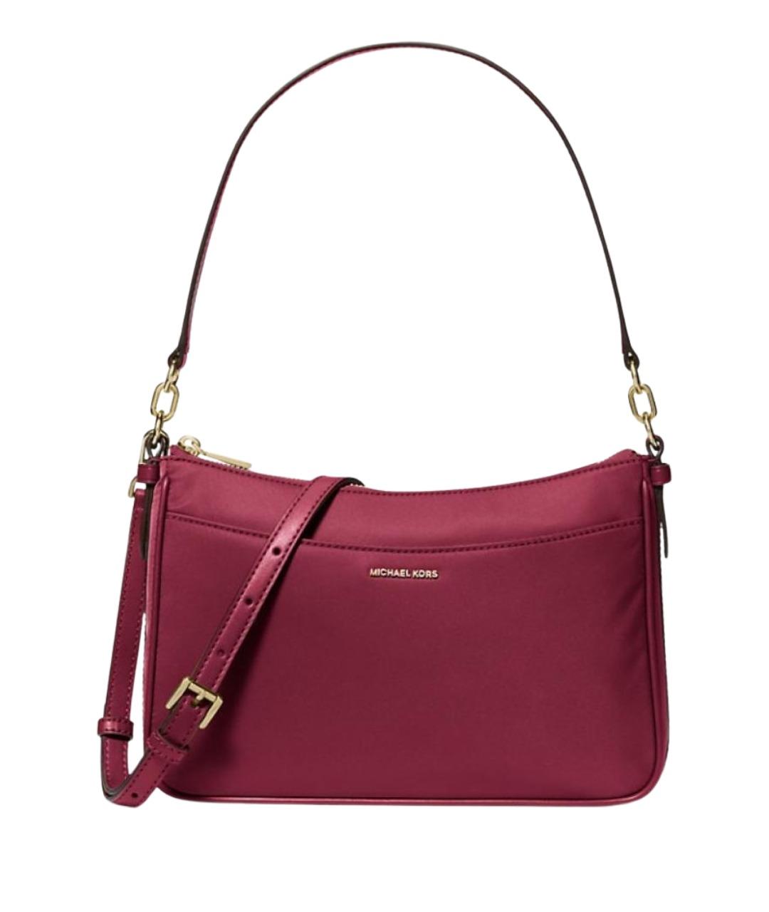 MICHAEL KORS Бордовая тканевая сумка с короткими ручками, фото 1