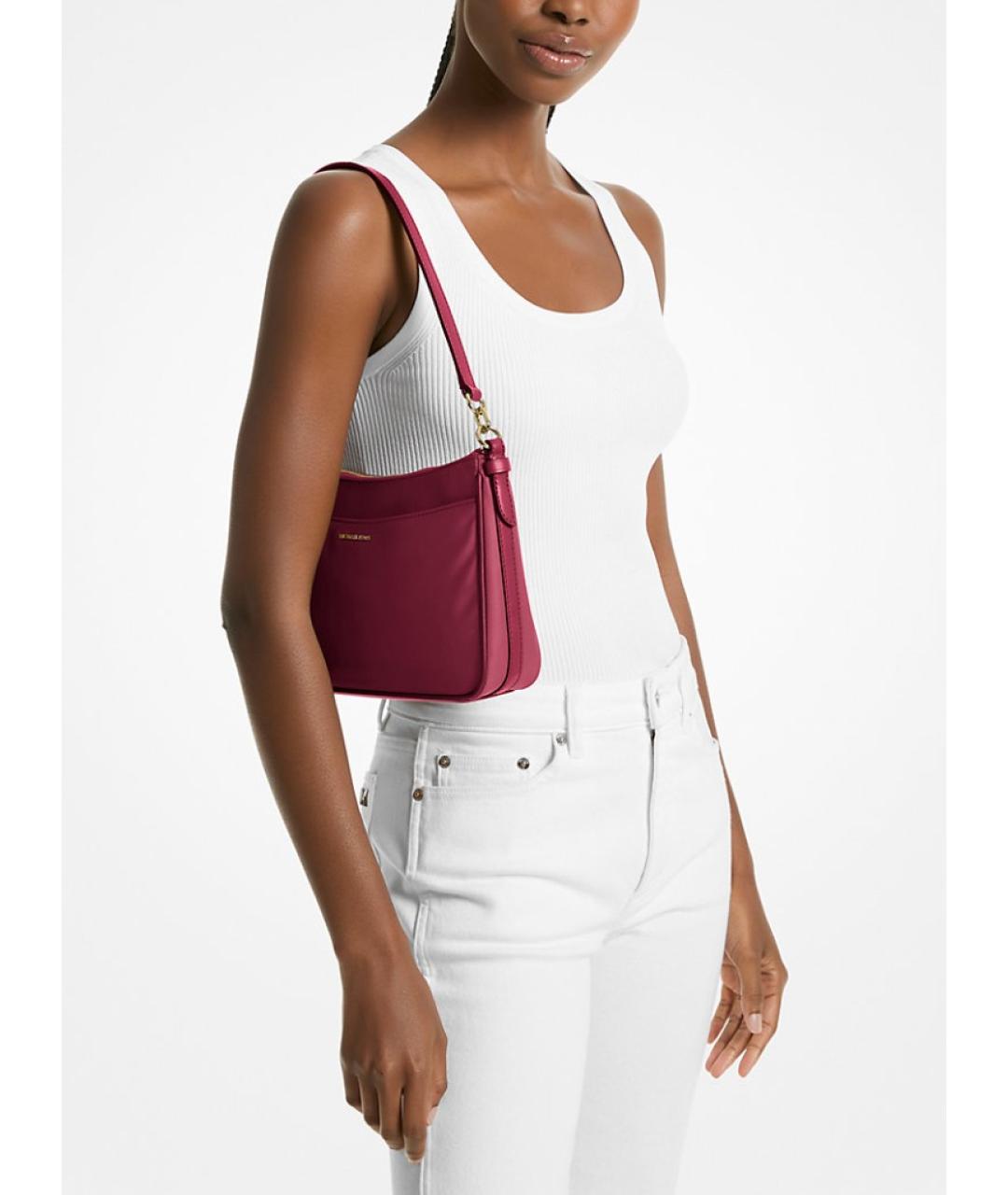 MICHAEL KORS Бордовая тканевая сумка с короткими ручками, фото 3