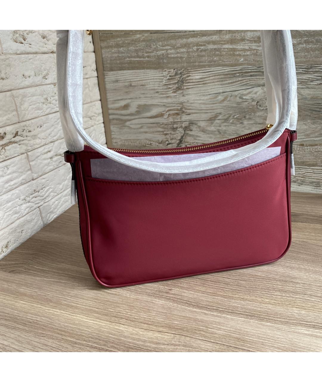 MICHAEL KORS Бордовая тканевая сумка с короткими ручками, фото 5