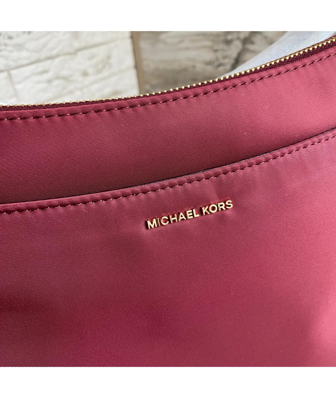 MICHAEL KORS Бордовая тканевая сумка с короткими ручками, фото 4