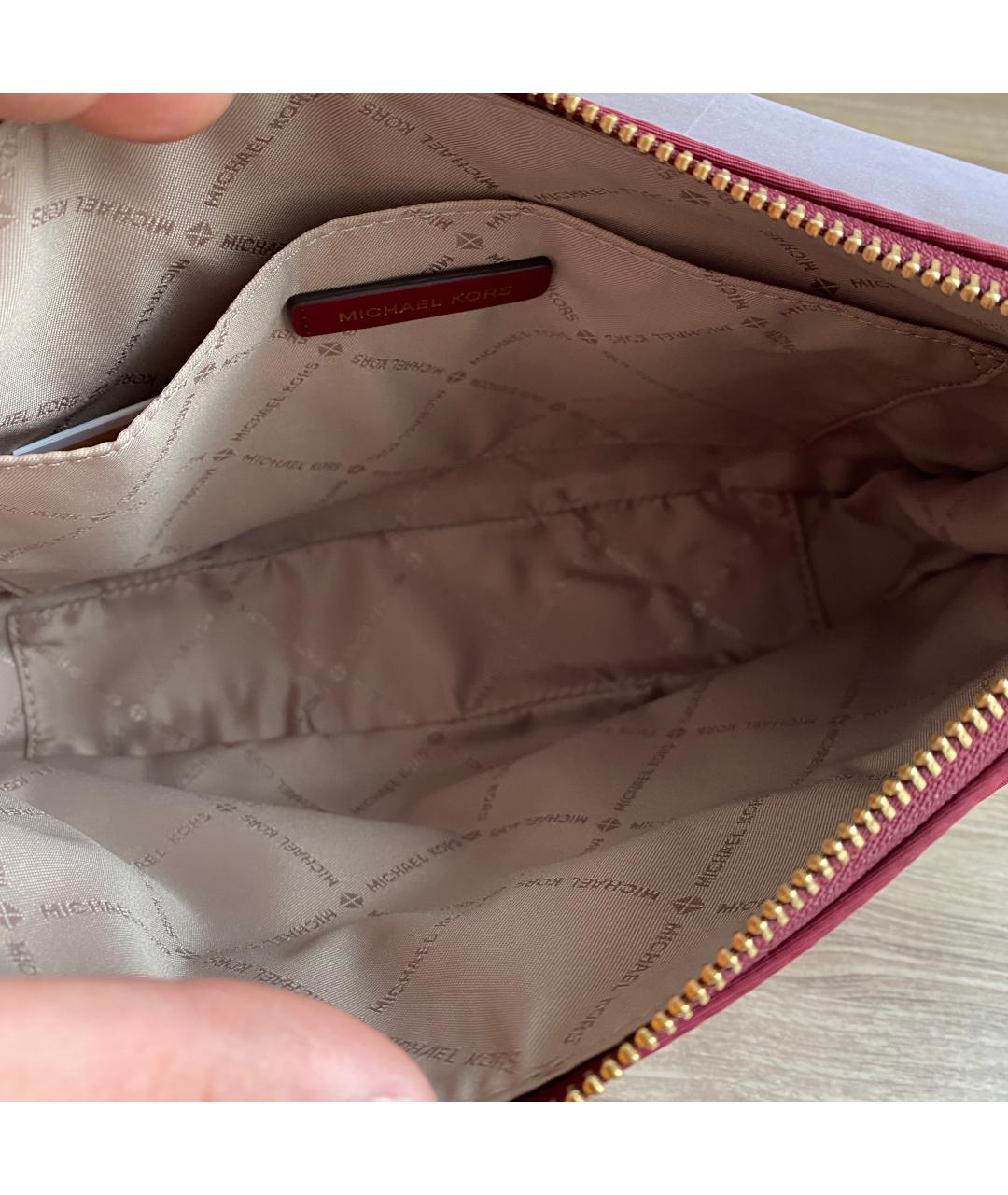 MICHAEL KORS Бордовая тканевая сумка с короткими ручками, фото 8
