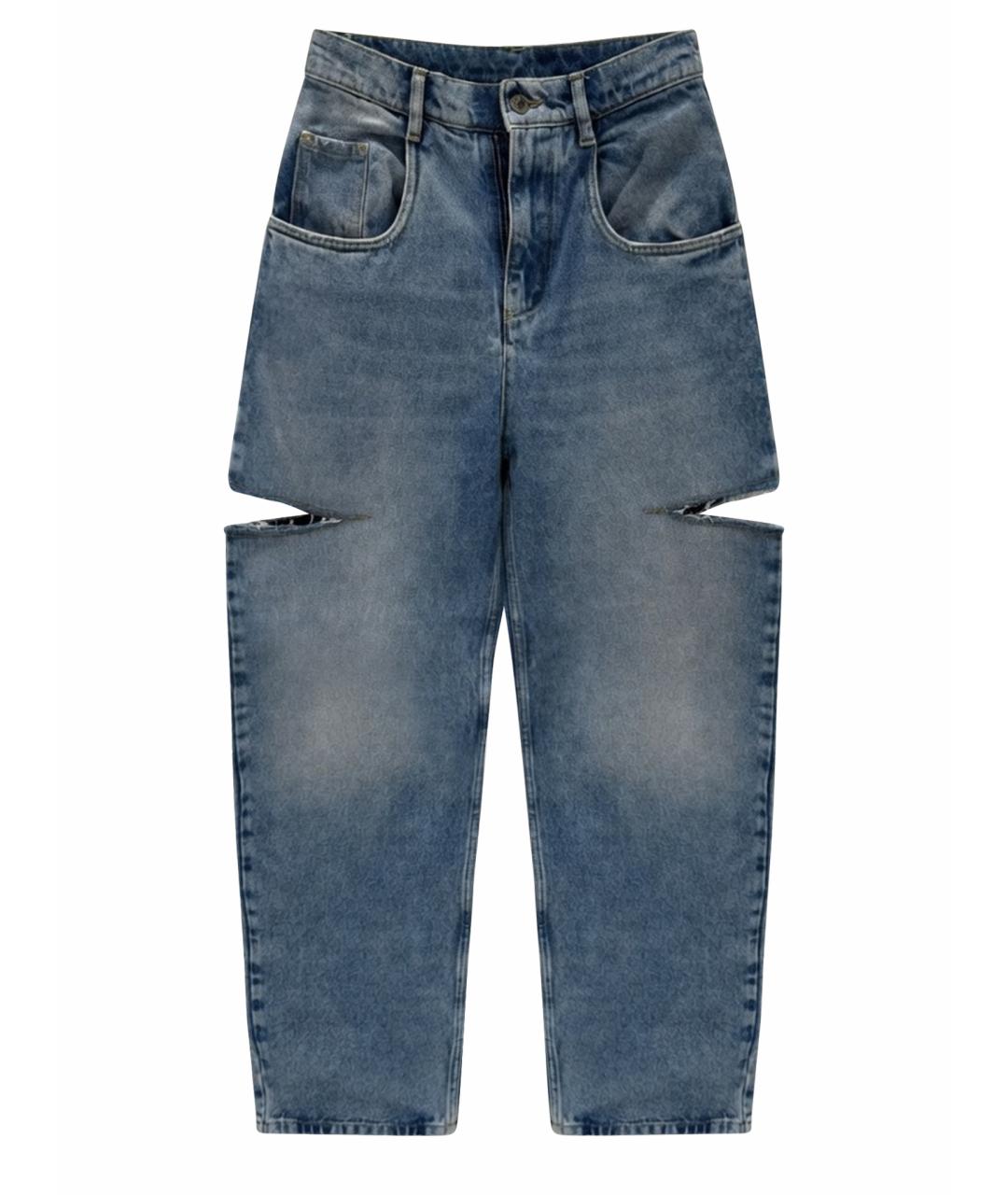 MAISON MARGIELA Голубые хлопковые прямые джинсы, фото 1