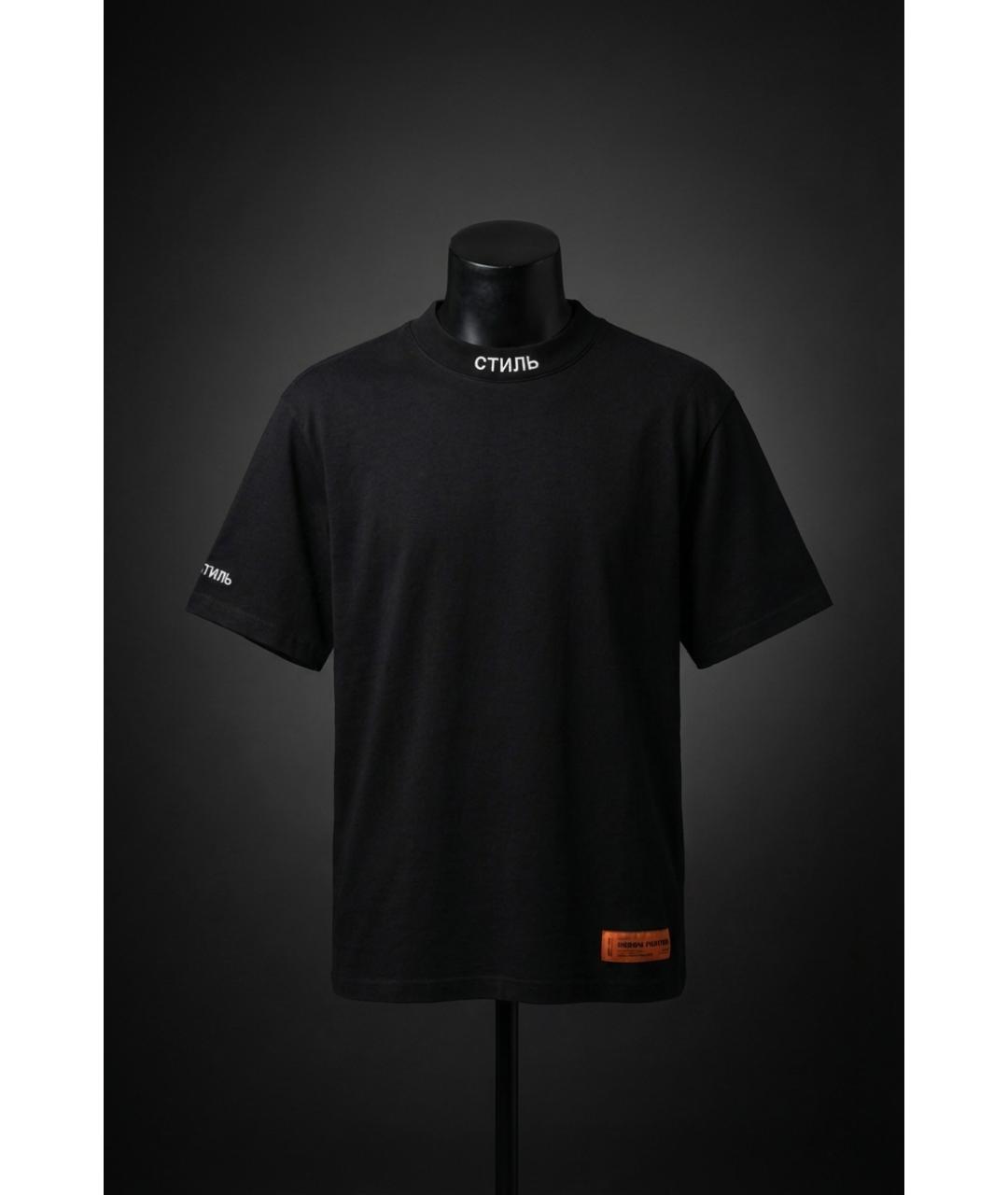 HERON PRESTON Черная хлопковая футболка, фото 2