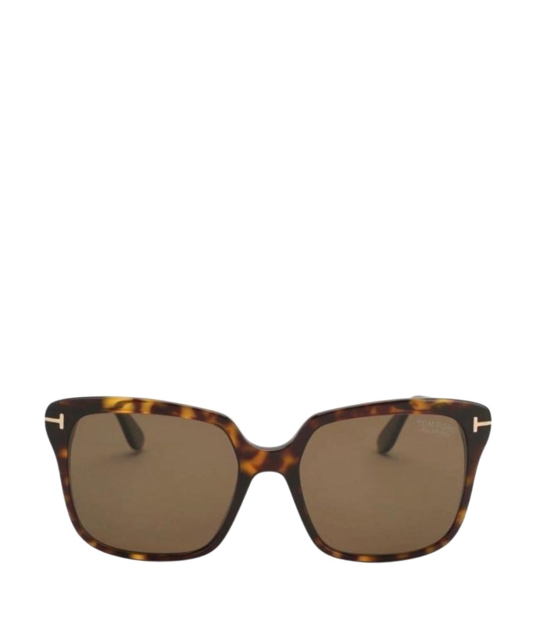 TOM FORD Коричневые пластиковые солнцезащитные очки, фото 1