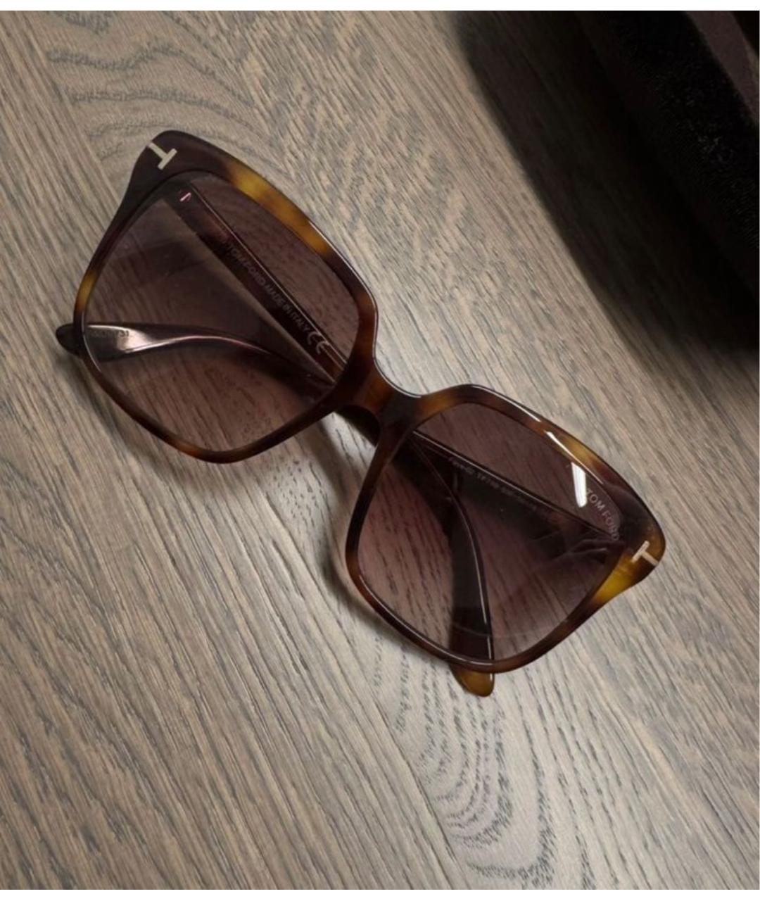 TOM FORD Коричневые пластиковые солнцезащитные очки, фото 6