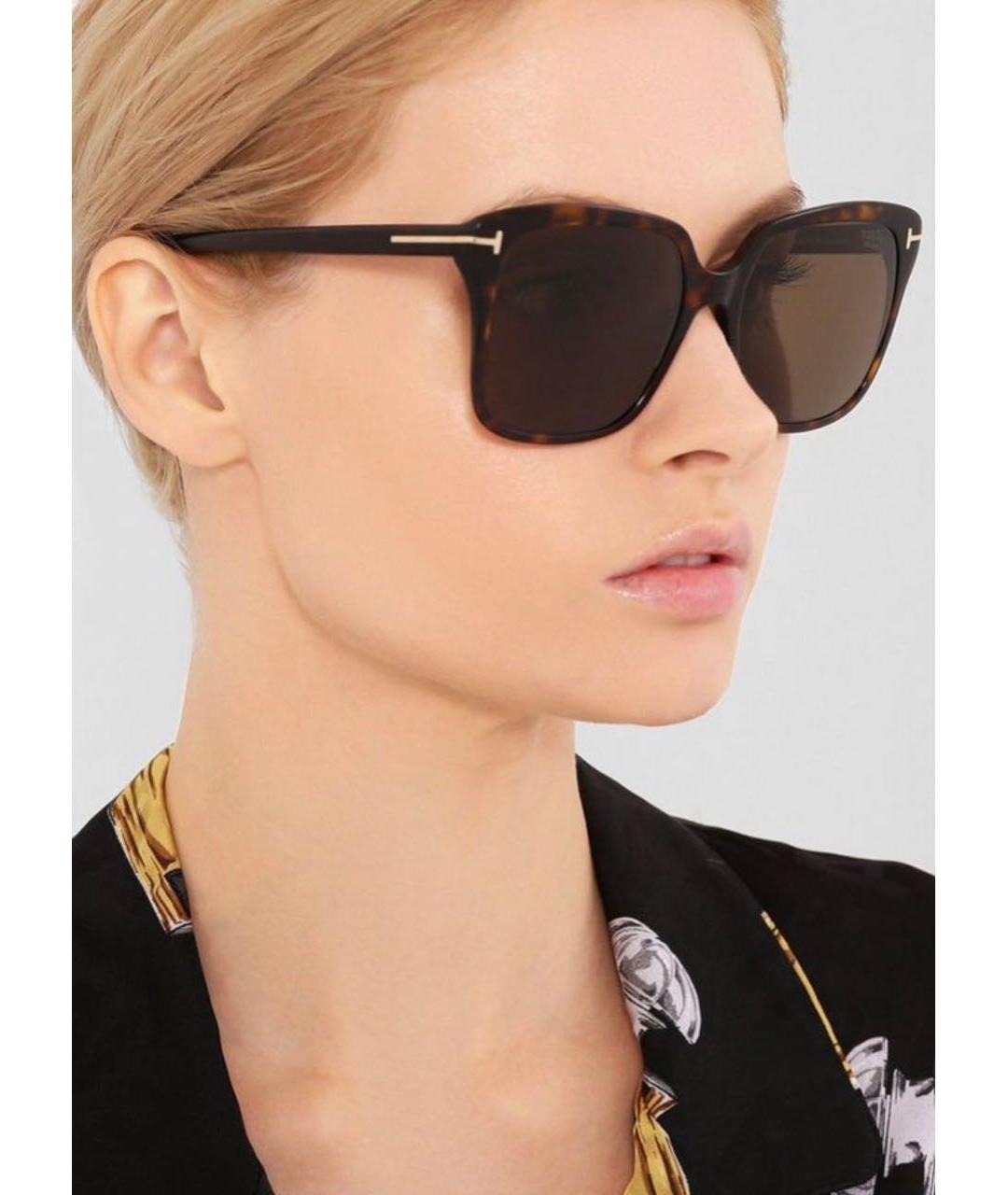 TOM FORD Коричневые пластиковые солнцезащитные очки, фото 4