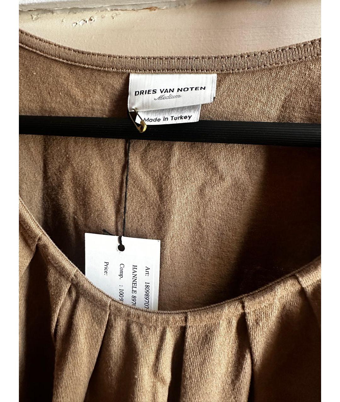 DRIES VAN NOTEN Горчичная хлопковая блузы, фото 4