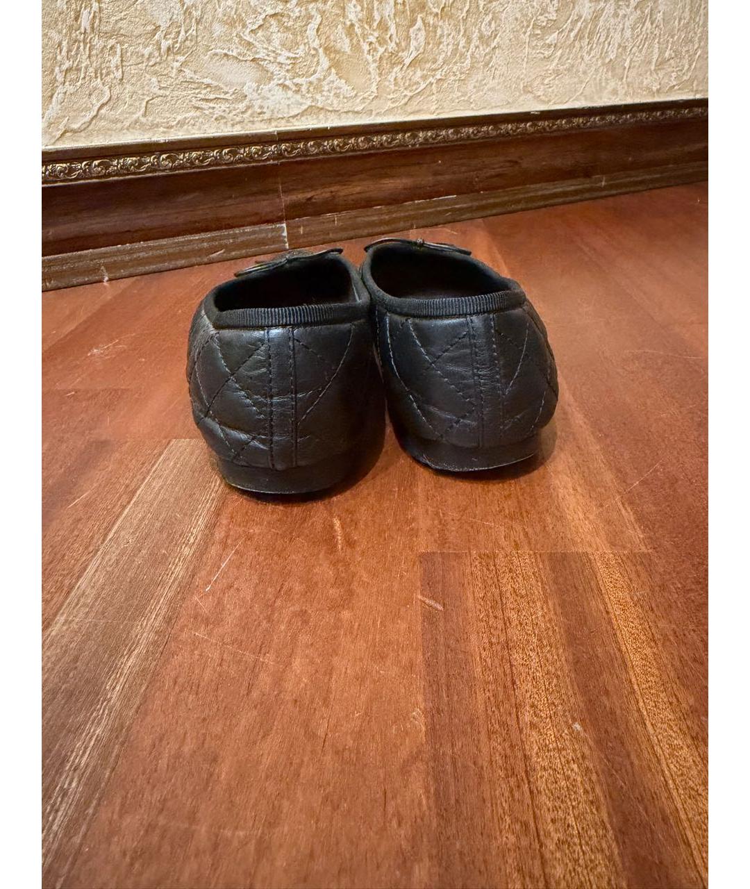 CHANEL Черные кожаные балетки, фото 4