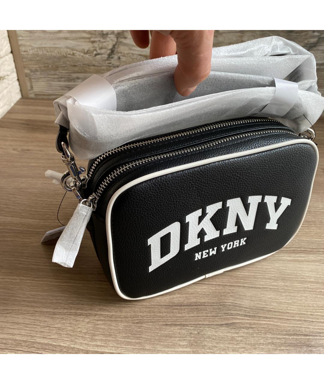 DKNY Черная сумка через плечо из искусственной кожи, фото 4