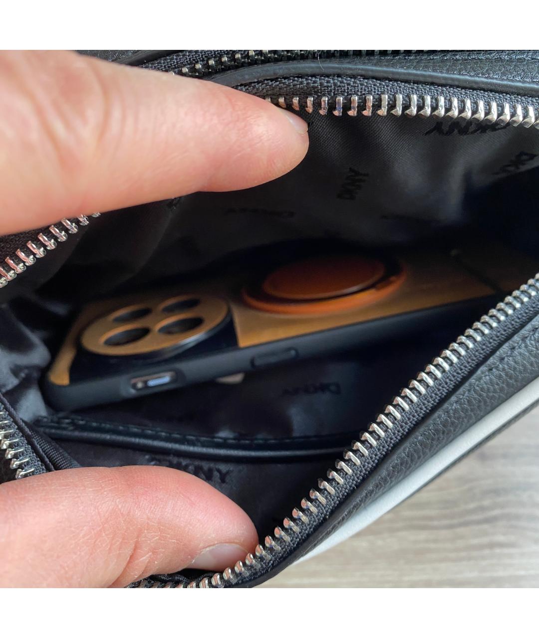 DKNY Черная сумка через плечо из искусственной кожи, фото 7