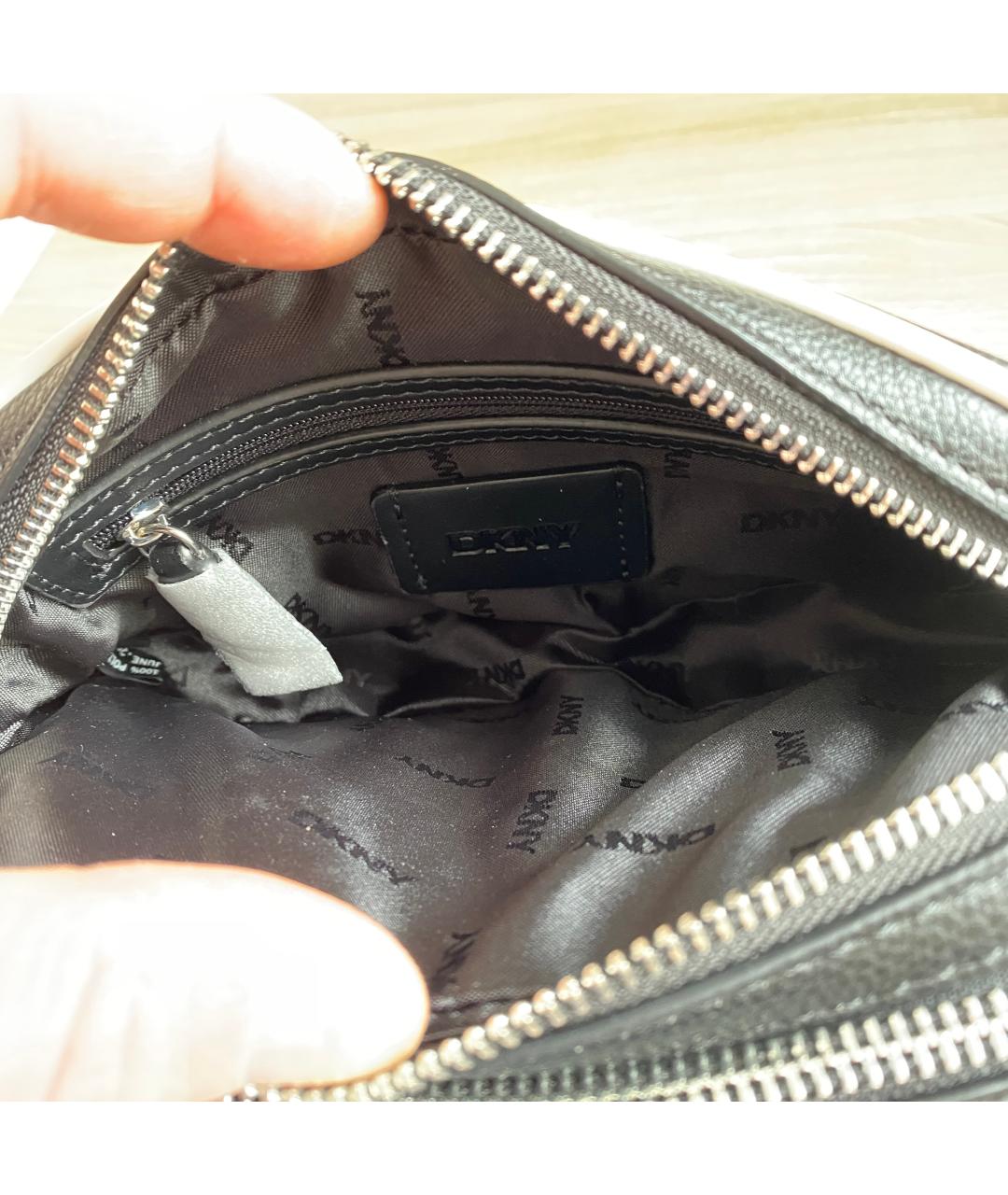 DKNY Черная сумка через плечо из искусственной кожи, фото 9