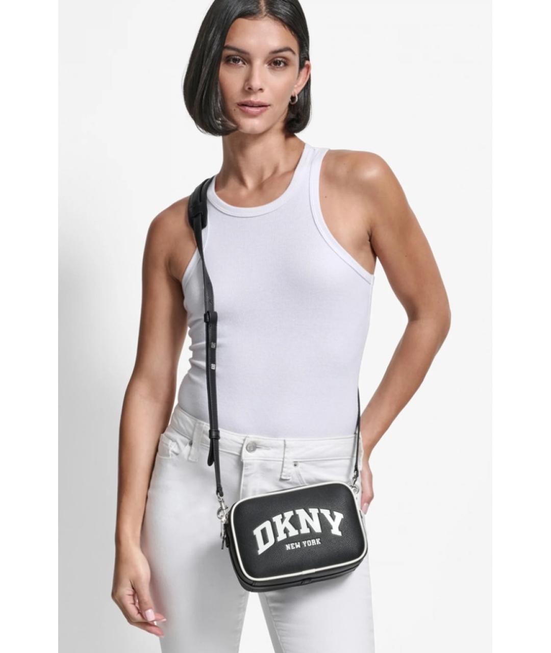 DKNY Черная сумка через плечо из искусственной кожи, фото 3