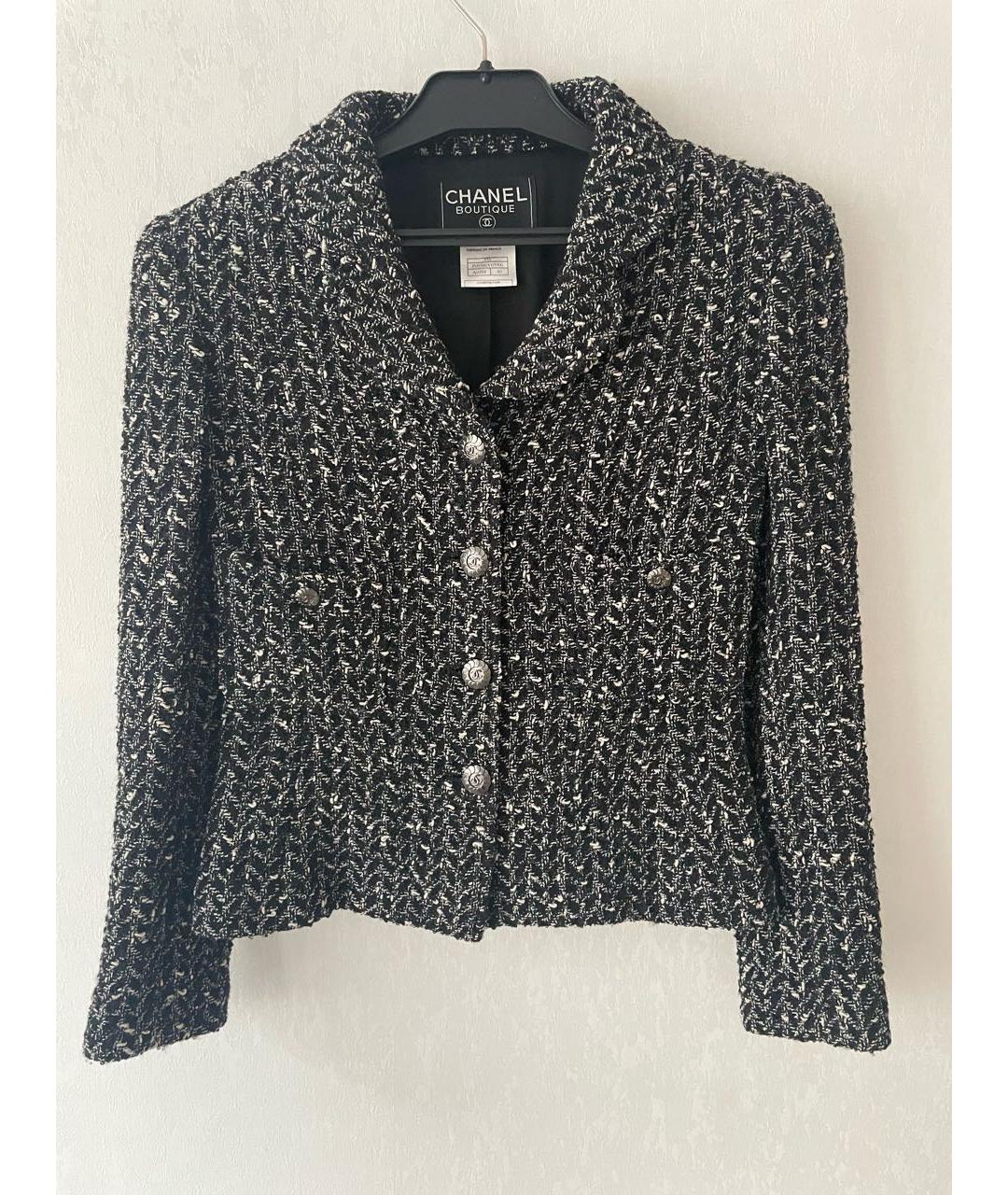 CHANEL Черный шерстяной жакет/пиджак, фото 7
